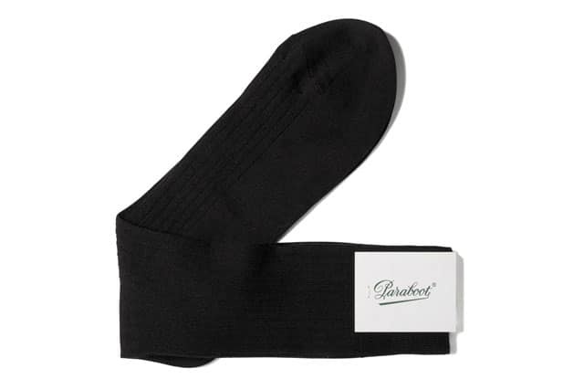 Chaussettes Laine Cotes - Black Ribbed Wool