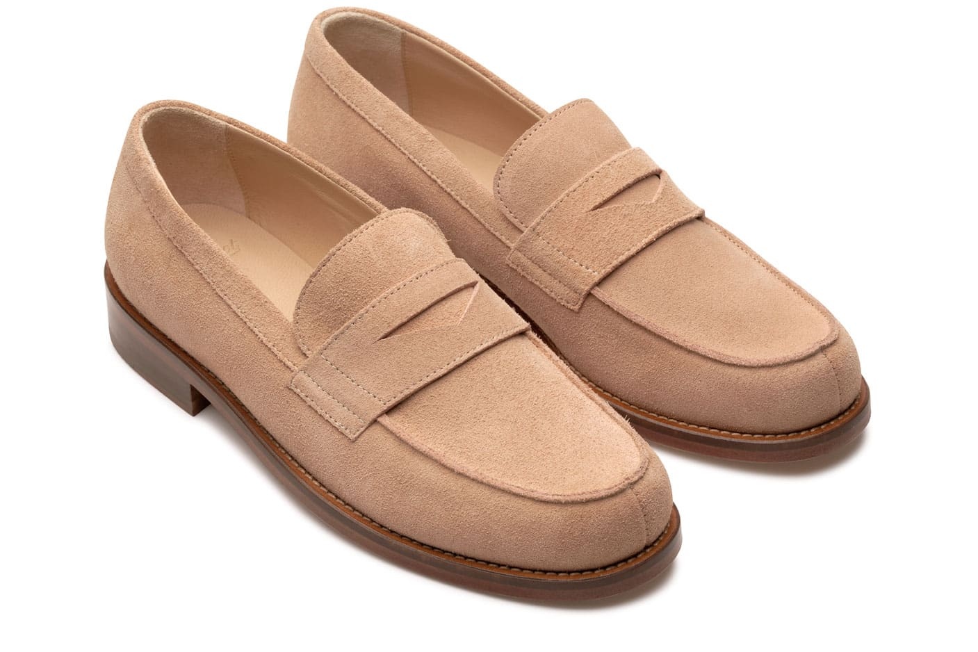 Rivoli - Velours Nude - Leather Sole